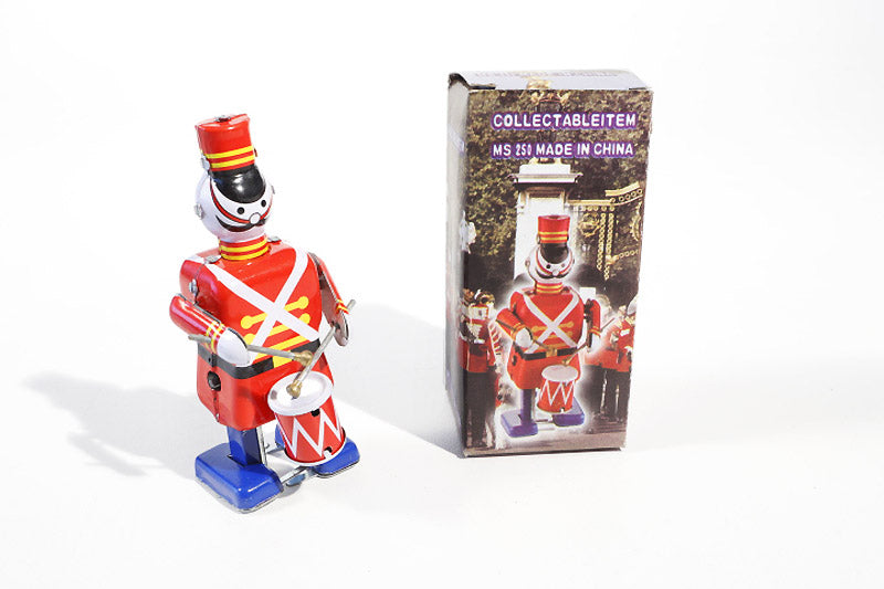 Little Drumming Soldier tin toy with colourful packaging