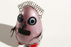 Purple Egg Man Tin Toy Robot