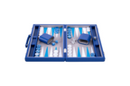 15" Blue, Grey and White Backgammon Set