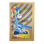 Elephant on trike tin toy packaging