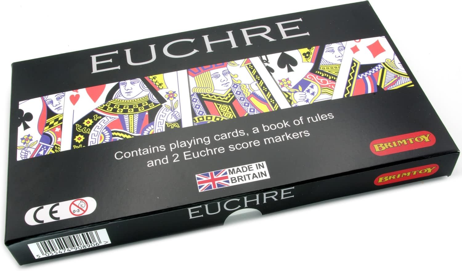 Euchre boxed game with playing card design