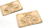 Two wooden euchre score markers