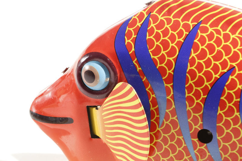 Happy fish Tin Toy face