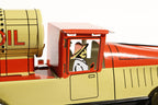 Close up of gas oil tanker tin toy