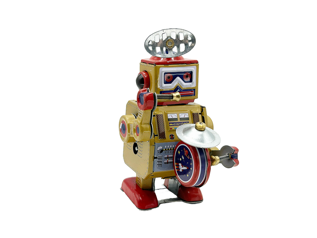 Gold big band robot tin toy - Collectable Tin Toy