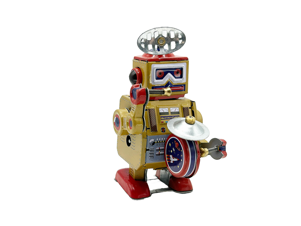 Gold big band robot tin toy - Collectable Tin Toy