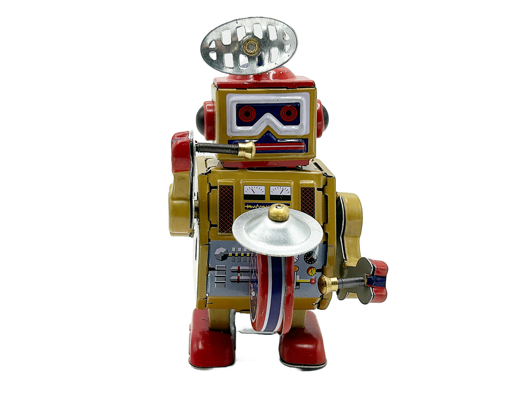 Gold big band robot tin toy - Collectable Tin Toy