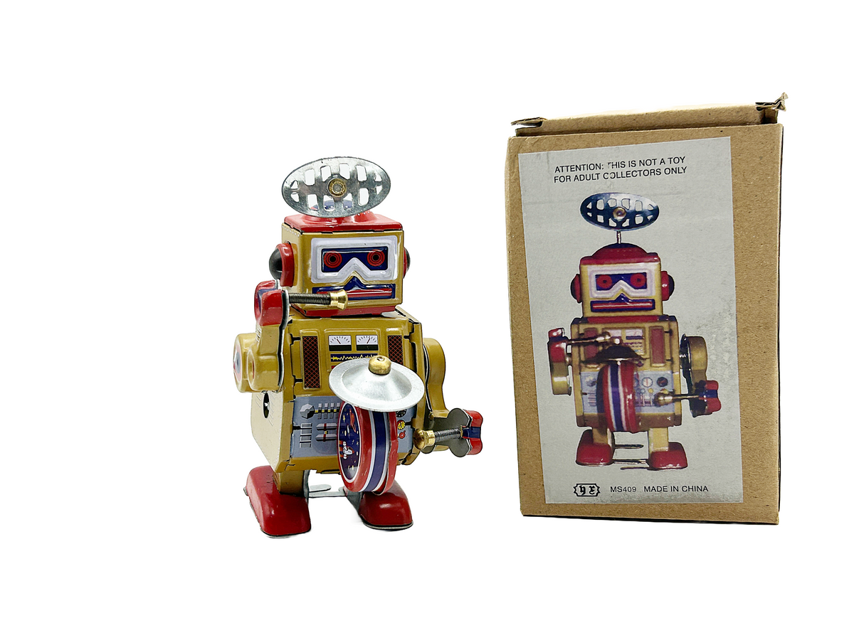 Gold big band robot tin toy - Collectable Tin Toy