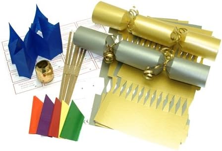 Gold & Silver make your own Christmas crackers with jokes, hats, snaps and ribbon