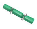 Green cracker with silver ribbon