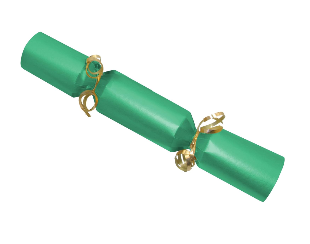 Green cracker with gold ribbon