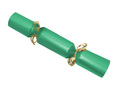 Green cracker with gold ribbon