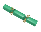 Green cracker with gold ribbon