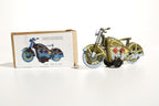 Green Harley Davidson tin toy with packaging