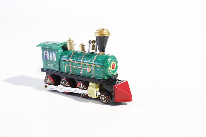 Green Wind-Up Locomotive tin toy