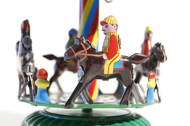 Decorative hanging horse carousel tin toy