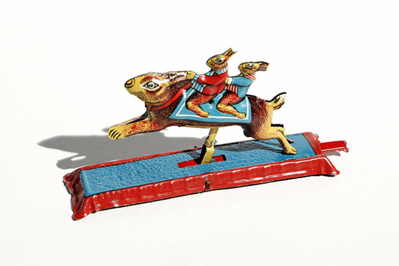 Sprinting hare tin toy 
