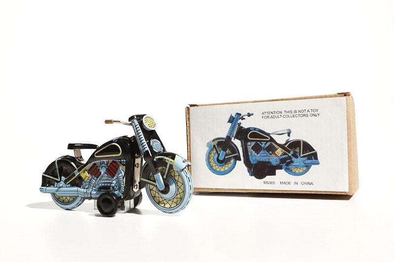 Black Harley Davidson tin toy with packaging