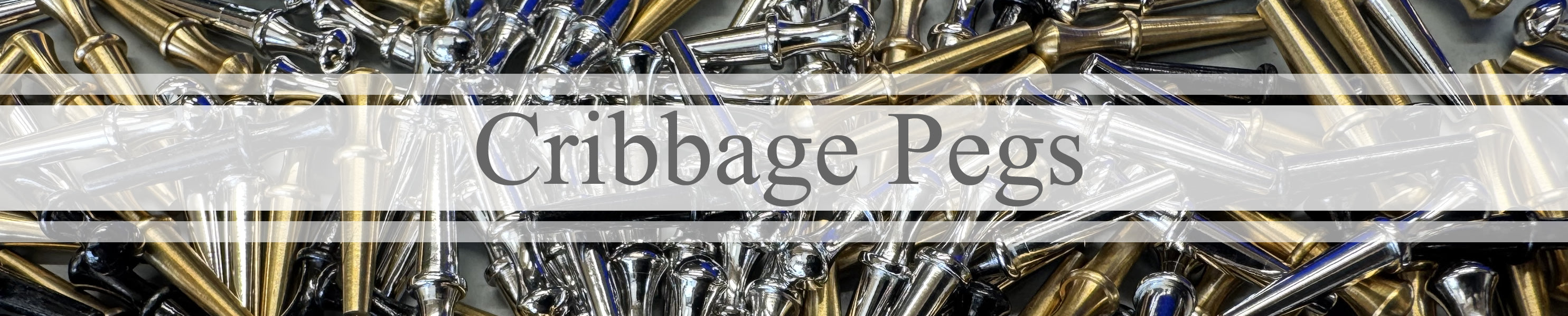 Cribbage pegs banner with lots of cribbage pegs in the background