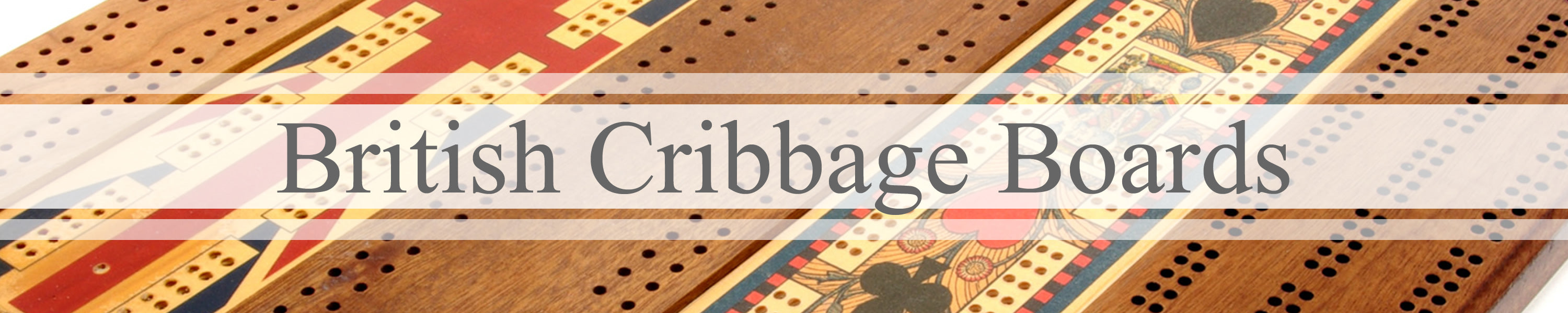 British Cribbage board banner with cribbage board designs 