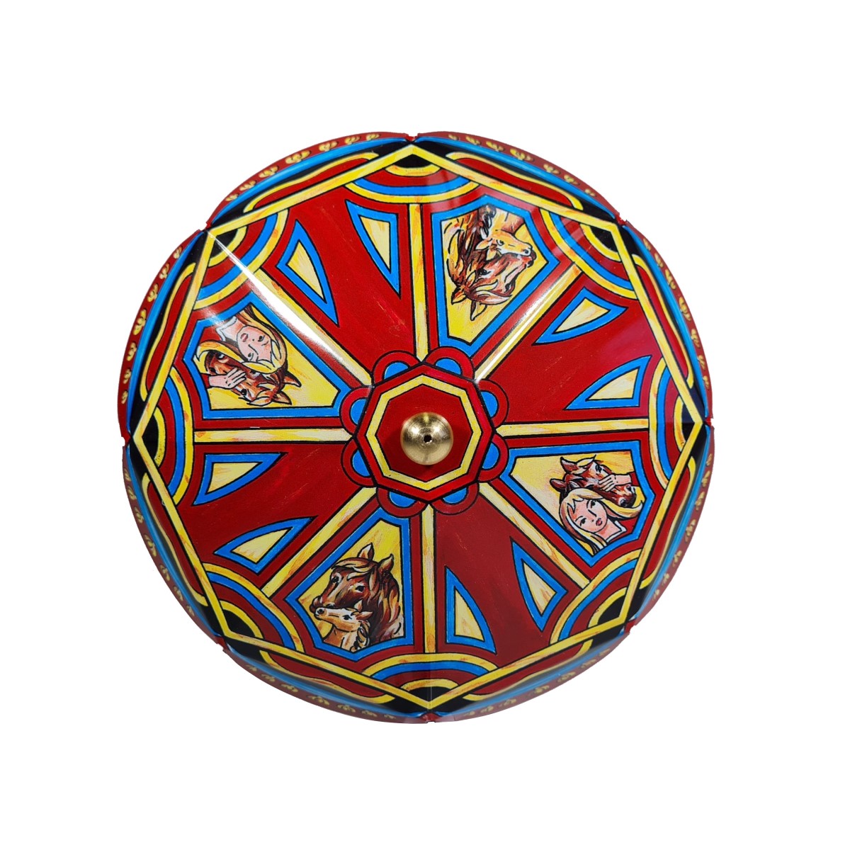 Roof of horse carousel fairground tin toy