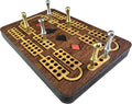 Inlaid Wooden cribbage board with Cribbage pegs and  playing cards suit symbols design