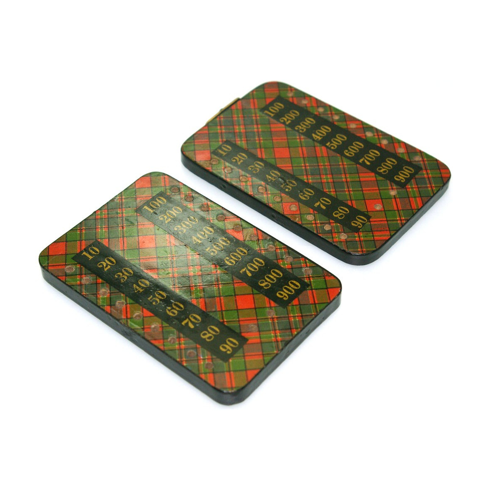 Mauchline tartan ware Bezique markers
