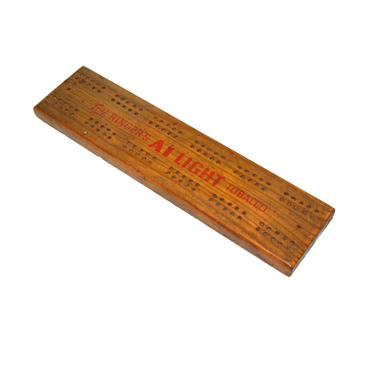 Ringer's tobacco advertising cribbage board