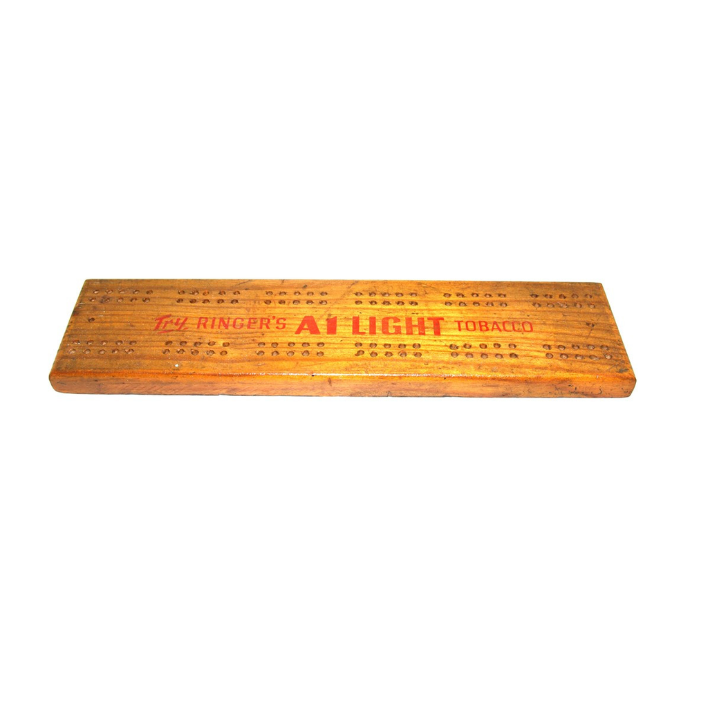 Ringer's tobacco advertising cribbage board