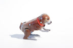 Brown Jumping dog tin toy 
