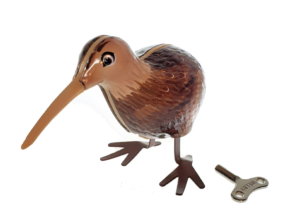 Kiwi Bird Tin Toy with wind up key