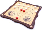 Lambs and tiger board game with playing pieces