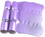 Purple crackers with silver ribbon and purple cracker blanks