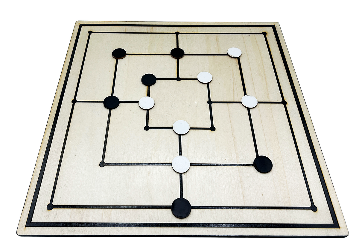 40cm Light Wooden Nine Men's Morris Board Game