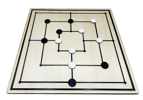 40cm Light Wooden Nine Men's Morris Board Game