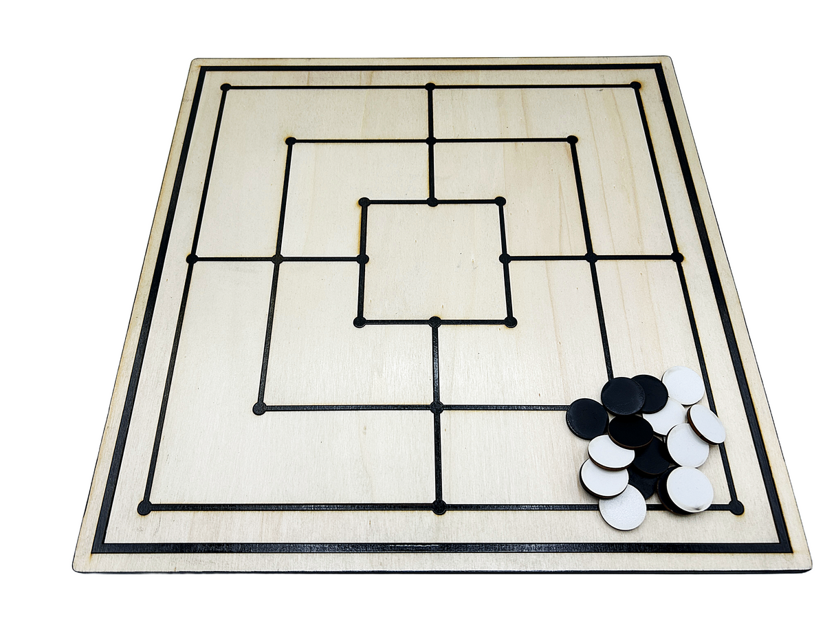 40cm Light Wooden Nine Men's Morris Board Game
