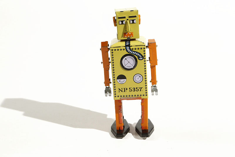 Yellow Lilliput tin toy robot 