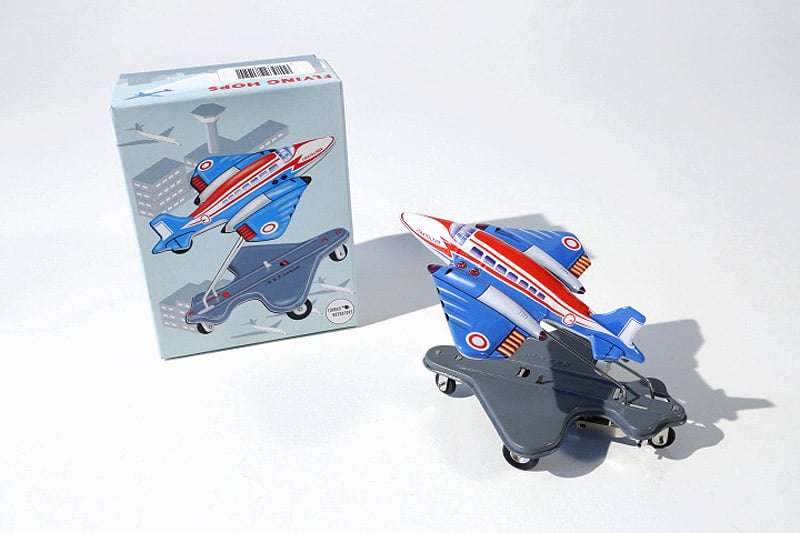  Stratoliner flying aeroplane tin toy with packaging