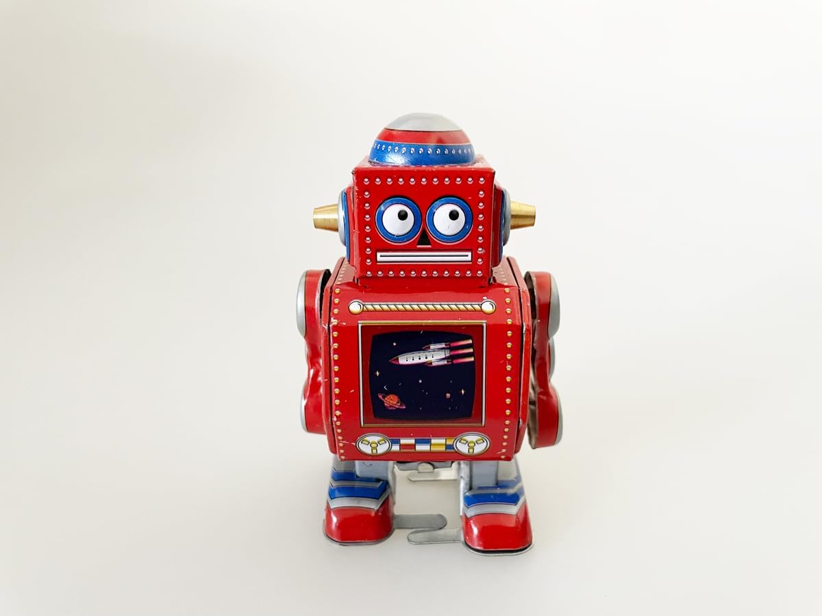 Little Red Vintage-style robot tin toy 