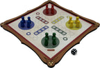 Wooden Ludo Board Game and playing pieces