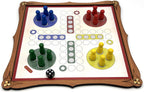 Wooden Ludo Board Game and playing pieces