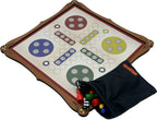 Wooden Ludo Board Game with playing pieces, die and bag for playing pieces