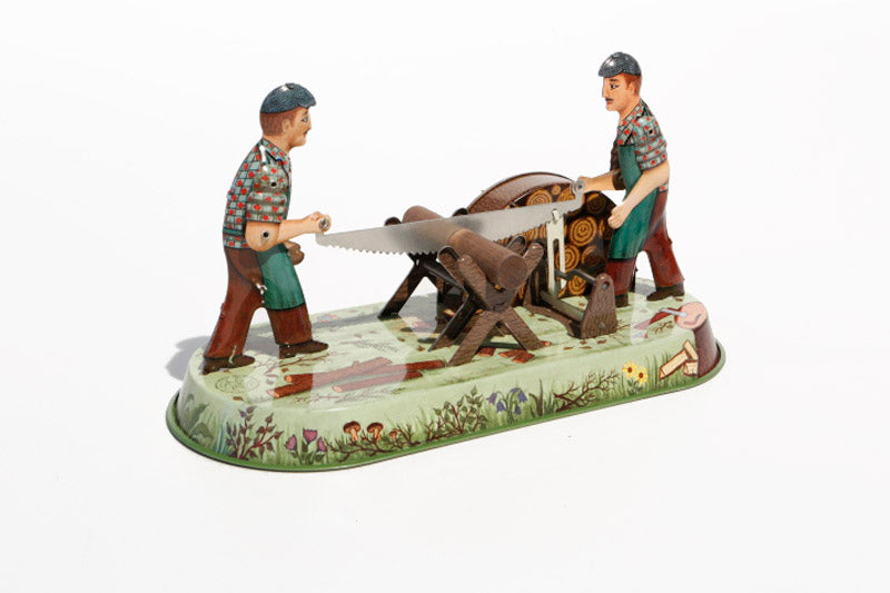  Lumberjacks wood chopper tin toy