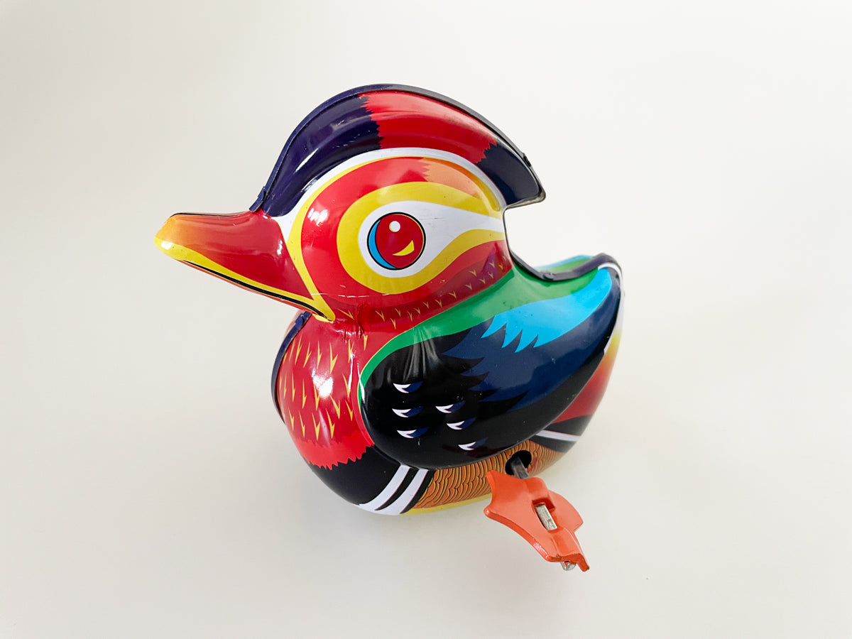 Colourful Mandarin Duck Tin Toy

