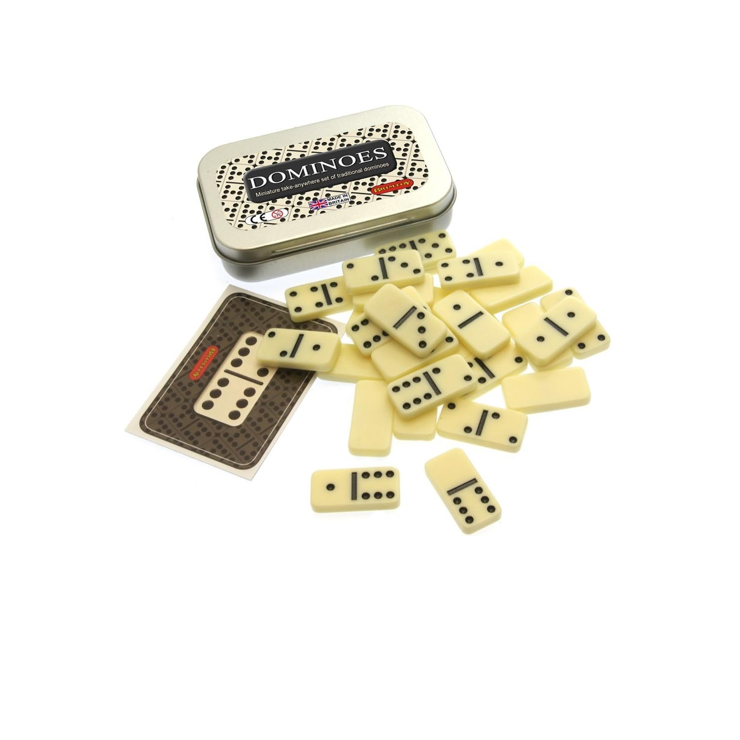 Set of dominoes in a metal tin 