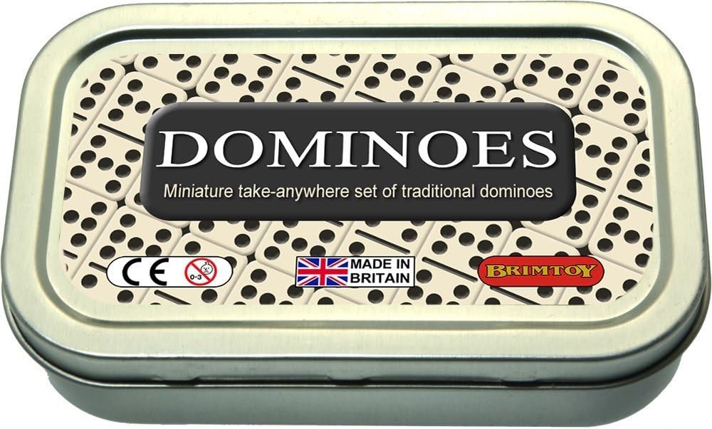 Set of dominoes in a metal tin 
