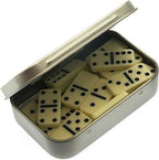 Set of dominoes in a metal tin 