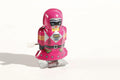 Mini Pink robot tin toy figure 