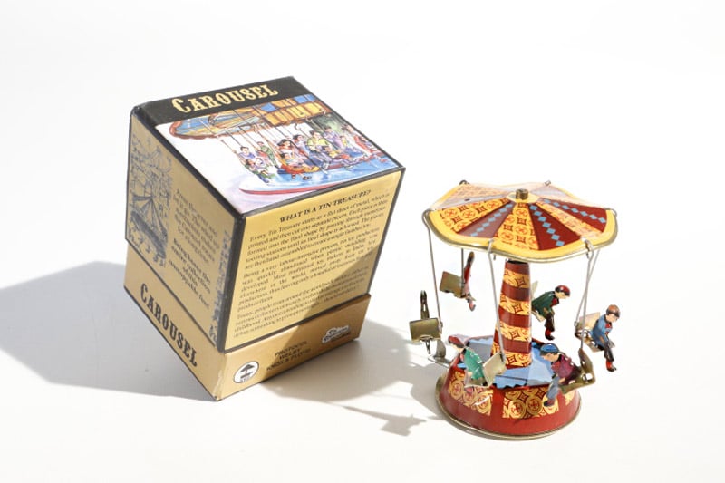 Mini Roof carousel tin toy with colourful packaging