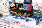 Close up of Modern Train tin toy